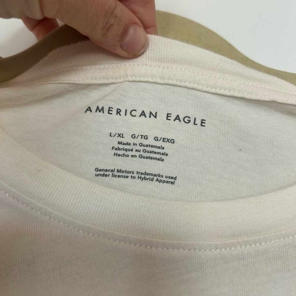 American Eagle Cream Graphic Muscle Tee - Picture 3 of 4